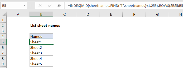 List Sheet Names With Formula In Excel February 23 2024 Excel Office